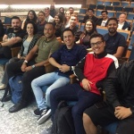 As oito equipes finalistas durante a premiação no auditório do Infoglobo/jornal O Globo