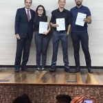 Sétimo lugar: Equipe Lacus da Universidade Federal do Pará.Barbara Cristina Soares Silva, Adson de Sousa Garcia e Luis Faruk Entringer de Camargo.